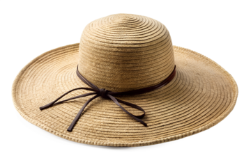 Finely woven straw sun hat with wide floppy brim and decorative tie accents for stylish sun protection