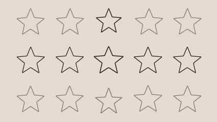 Rating stars outline in neutral color palette showing customer feedback concept