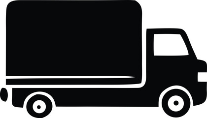 Silhouette of a delivery truck icon for logistics and transportation services ideal for shipping and freight business branding