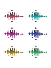 Obraz premium Abstract Colorful Sound Wave Pulse Logo Set