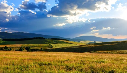 Fototapeta premium Scenic mountain landscape at sunset
