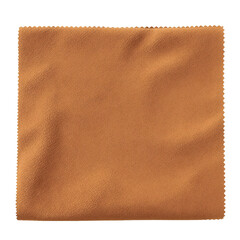Soft Brown Fabric Square with Subtle Folds on White Background