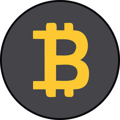 Fototapeta premium Golden bitcoin logo symbol on dark circular background digital currency cryptocurrency finance technology asset investment trading electronic money blockchain