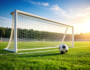 Soccer goal on a sunny field