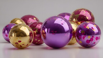 red and purple gold festive balloons