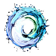 Fototapeta premium Vibrant Swirl of Water and Light Dynamic Abstract Design