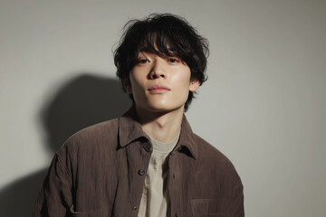 おしゃれなファッション広告の様な若い日本人男性のポートレート