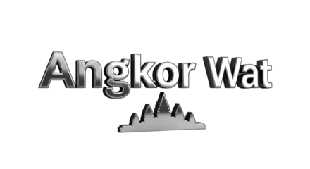 3D Text of Angkor Wat Temple.