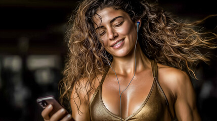 Quick fitness routine phone selfie