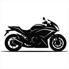 Obraz premium Black silhouette of a sport motorcycle on a white background sport bike