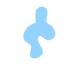 Obraz premium Organic blob shape abstract blue