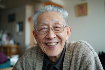 笑顔の日本人のおじいちゃん