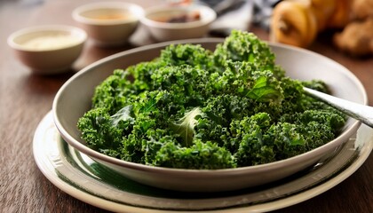 Fototapeta premium Healthy Homemade Fresh Kale Salad