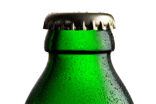 A green bottle with a cap on top