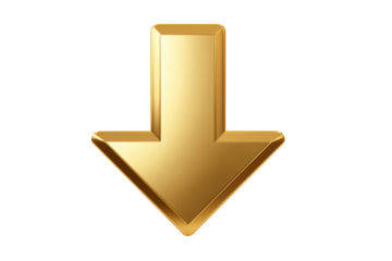 A gold colored arrow pointing down