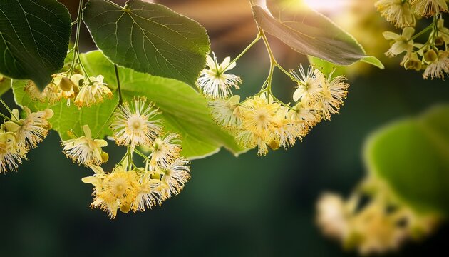 Kwiaty Lipy Podczas Kwitnienie Linden Flowers