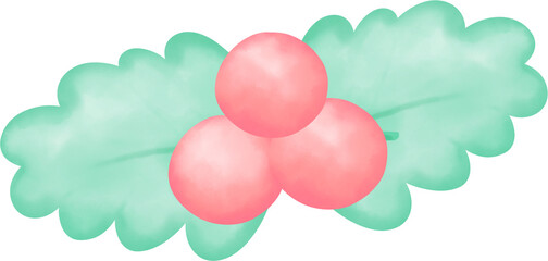 holly berry watercolor for Christmas 