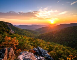 Scenic mountain vista at sunset (1)