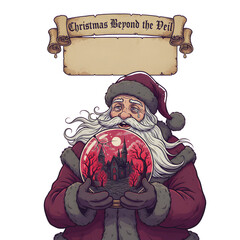 Christmas Beyond the Veil: Gothic Santa's Eerie Holiday Snow Globe