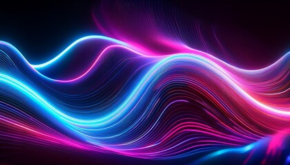 Glowing Neon Wave A Vibrant And Dynamic Neon Wave Of Light Undulates Gracefully Across A Textured Background Casting A Mesmerizing Glow