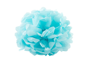透明背景（png）に紙で作った水色の花