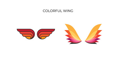 Obraz premium Modern, colorful wings featuring a flowing, feathered design. Evokes a sense of light, flight, and creative freedom.