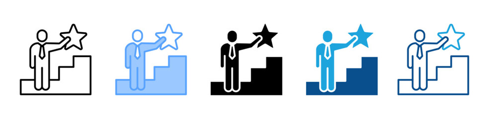 Leadership icon sheet multiple style collection