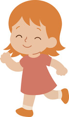 Kindergarten Girl Running During Playtime