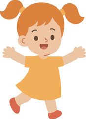 Kindergarten Girl Waving Hand Hello