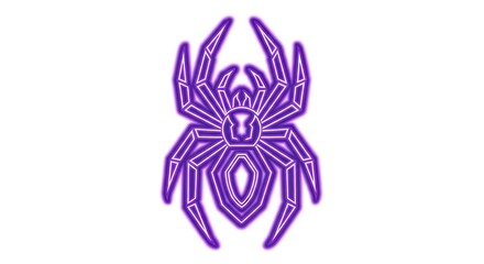 A luminescent arthropod vision, captivating neon spider graphic with geometric elements creating