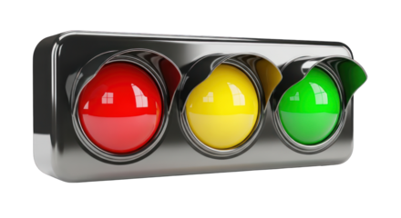 Traffic Light with Red Yellow and Green Lights.