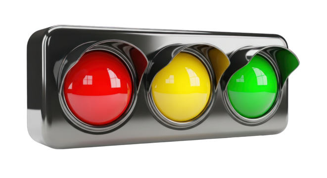 Traffic Light with Red Yellow and Green Lights.