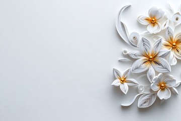 White Floral Quilling Border