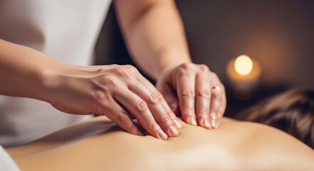 Relaxing back massage therapy for well-being in a spa center promotes self care