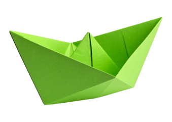 origami paper boat isolated object