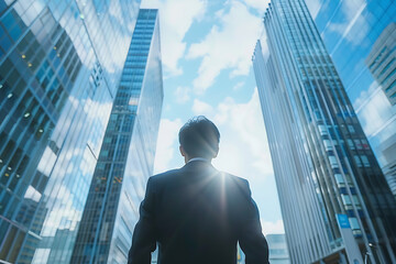 未来を見据える日本人男性ビジネスパーソン