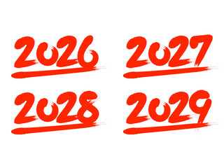 「2026〜2029」筆文字セット