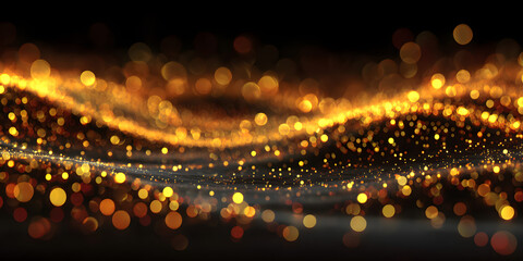 yellow glow particle abstract bokeh background