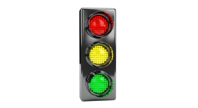 Modern Traffic Light with Pixelated LEDs. - Powered by Adobe