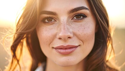 Brunette woman smiles warmly