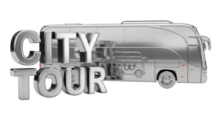 City Tour Bus Modern Design 3D Rendering.