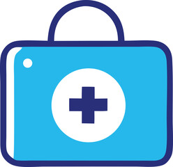 Modern medical first aid kit icon symbol representing health care emergency supplies safety and wellness
