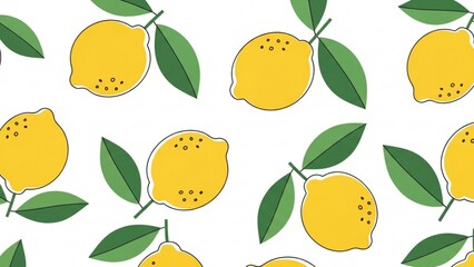 Obraz premium Minimalist Lemon with Dots Pattern 