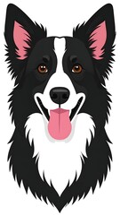 Cartoon Border Collie Head