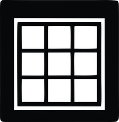 Simple grid layout icon represents organization structure data display and user interface elements for app design and web development