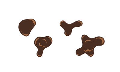 Thick chocolate liquid splash stain set for food design background decoration