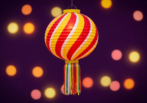 Colorful paper lantern decoration diwali festival celebration art