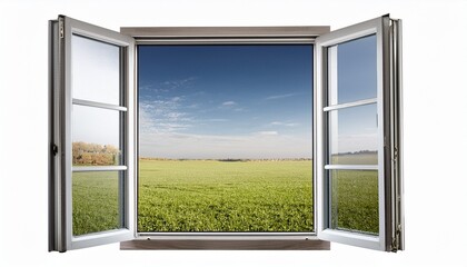 Fototapeta premium Open Window On Isolated Background