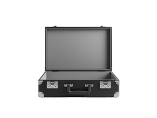 Obraz premium Open classic briefcase on an isolated transparent background, ready for contents and adventure,