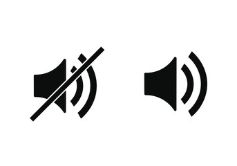 Speaker and mute volume icon